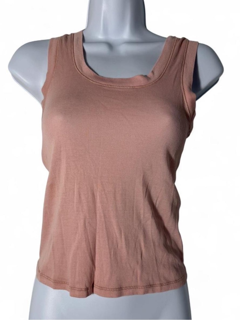 Free People Ribbed Scoop Neck Tank Top - Dusty Pink
